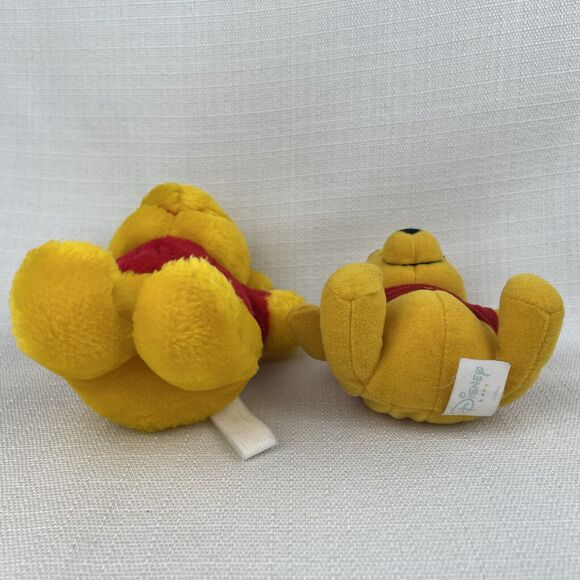 Vintage Sears & Disney Rattle Winnie the Pooh Plush Stuffed Animal Toy Lot Of 2 - Picture 7 of 11